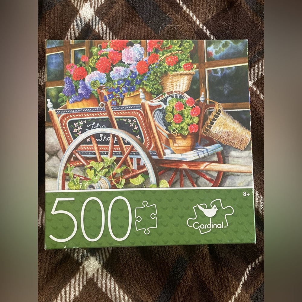 Cardinal Jigsaw Puzzle “Peddlin’ Posies” By Mary Irwin 500 Pc 18” X 24” Unopened